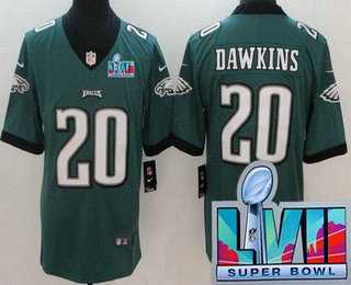 Men & Women & Youth Philadelphia Eagles #20 Brian Dawkins Limited Green Super Bowl LVII Vapor Jersey